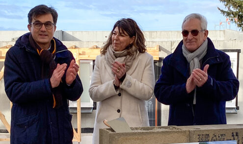 Pose de la 1ère pierre - Villagénération Néolia Exincourt